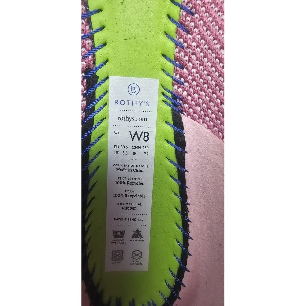 Rothy’s The Point Pink Plaid Limited Edition Breast Cancer Slip On Flats Size 8 - Picture 13 of 13